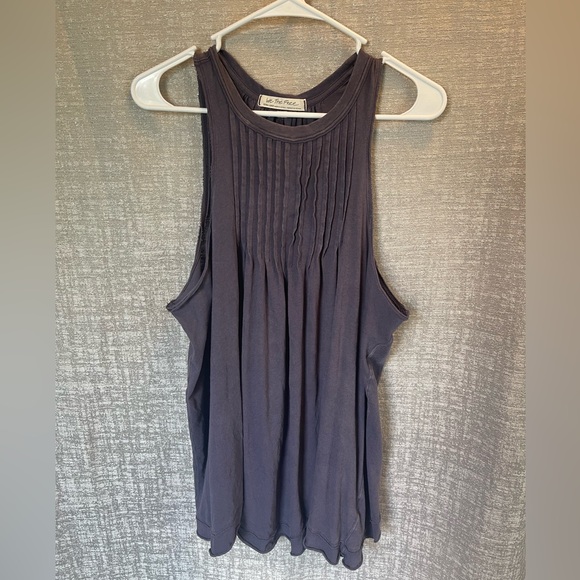 We The Free Gray Pleated Tank Top - Picture 1 of 2